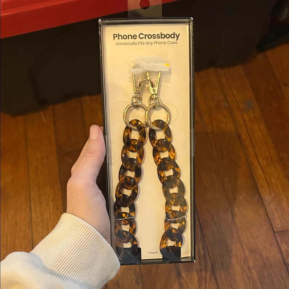 Tortoise Shell Phone Crossbody Chain